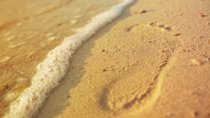 footprint in beach